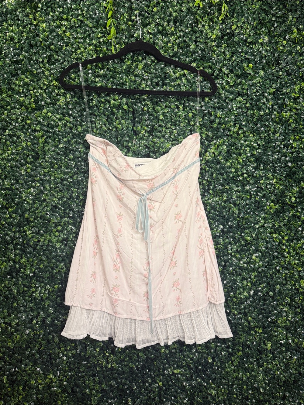Romantic Pink Floral Tiered Women’s Top
